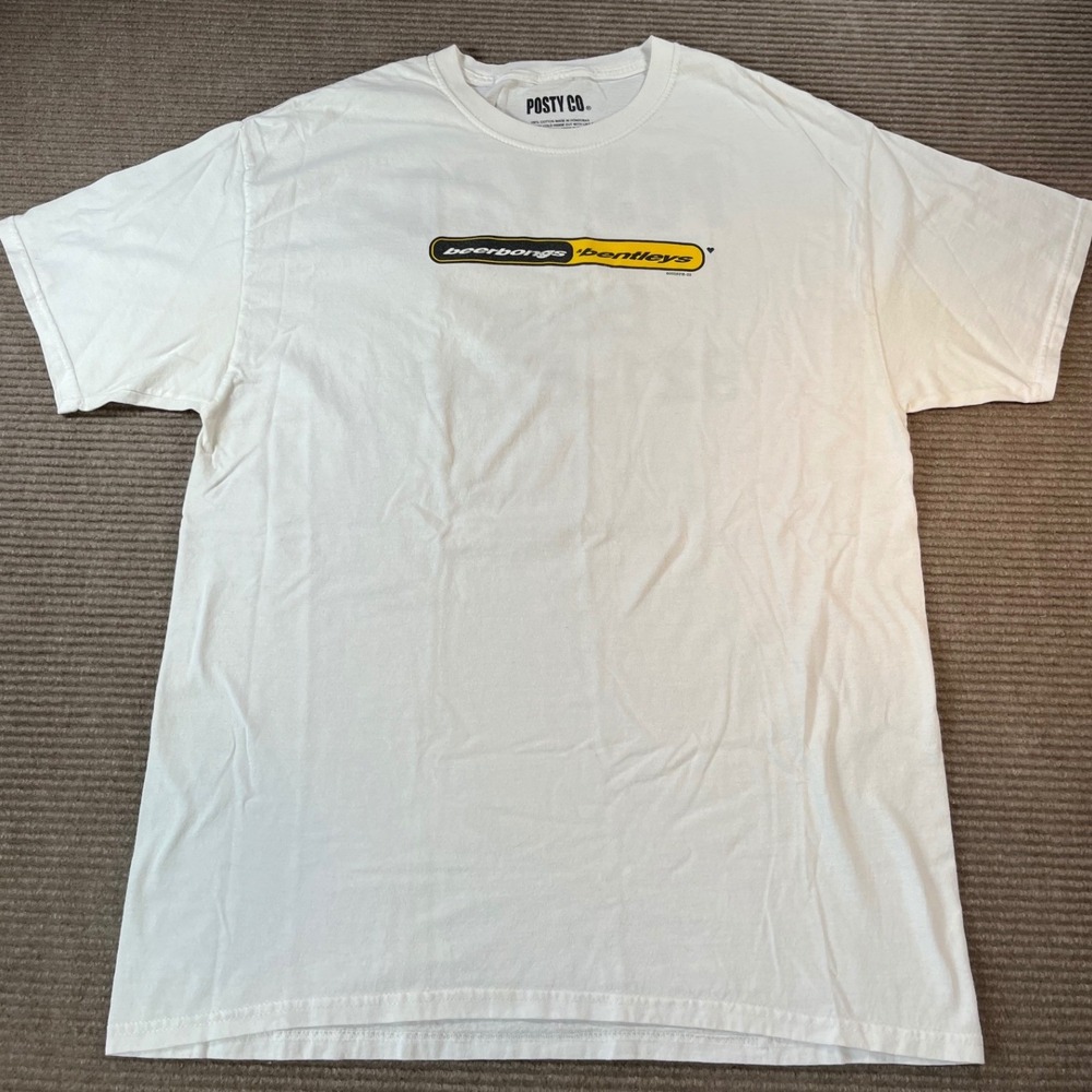 Post Malone Beerbongs & Bentleys Posty Co White Graphic T-Shirt XL Concert Merch
